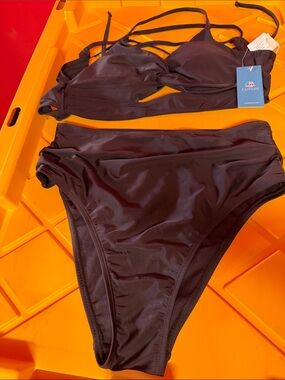 Cupshe Black High-Waist Two-Piece Bikini Set